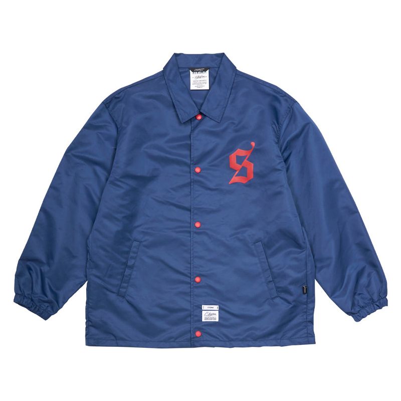 OLD LETTER OVERSIZED COACH JACKET BLUE / BLACK