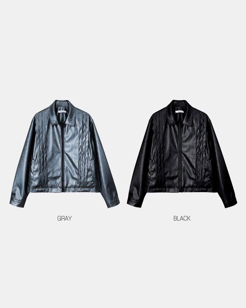 ENOC Square Winkle Leather Jacket (2 colors)