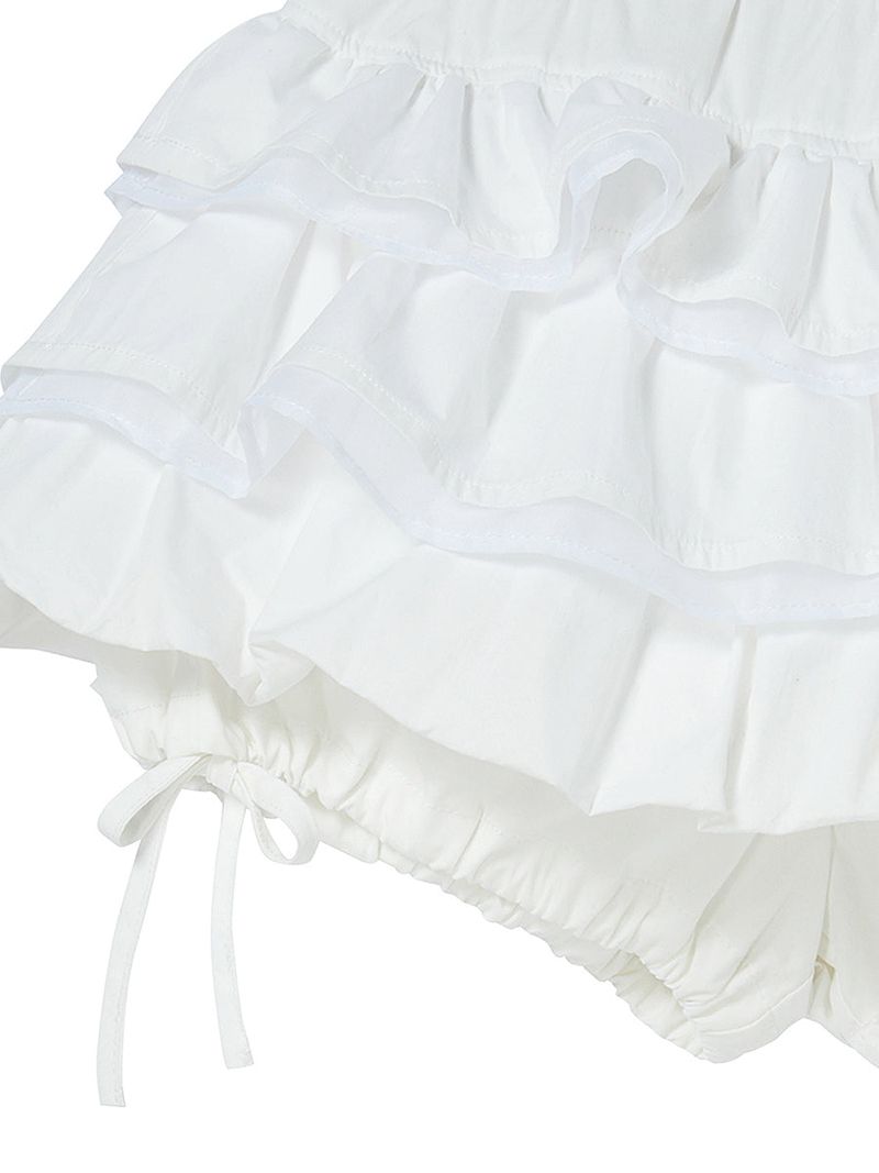 BALLOON FRILL SKIRTPANTS WHITE