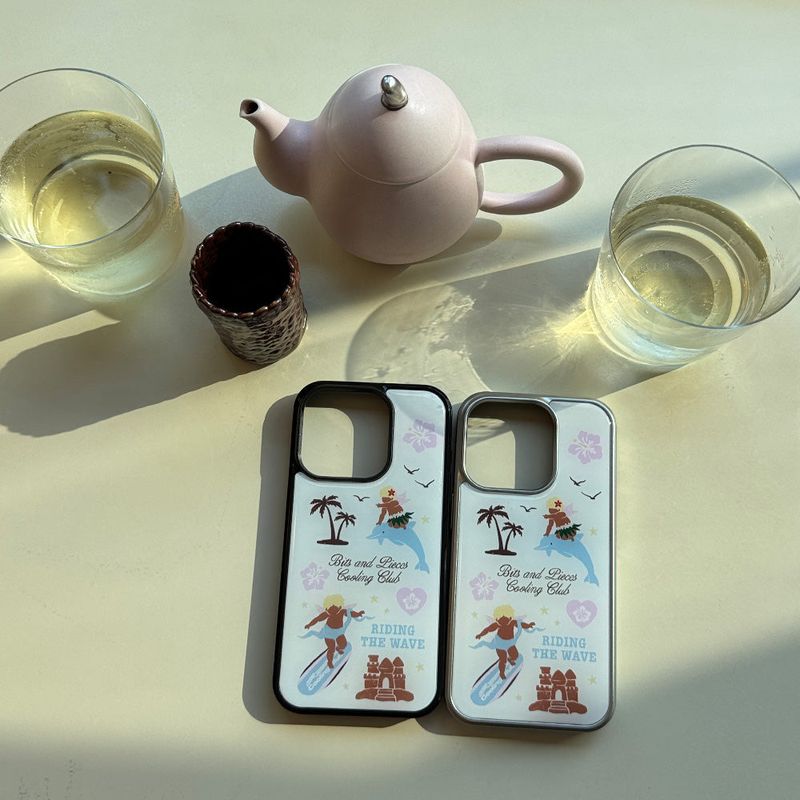 Surfing angel case (silver)