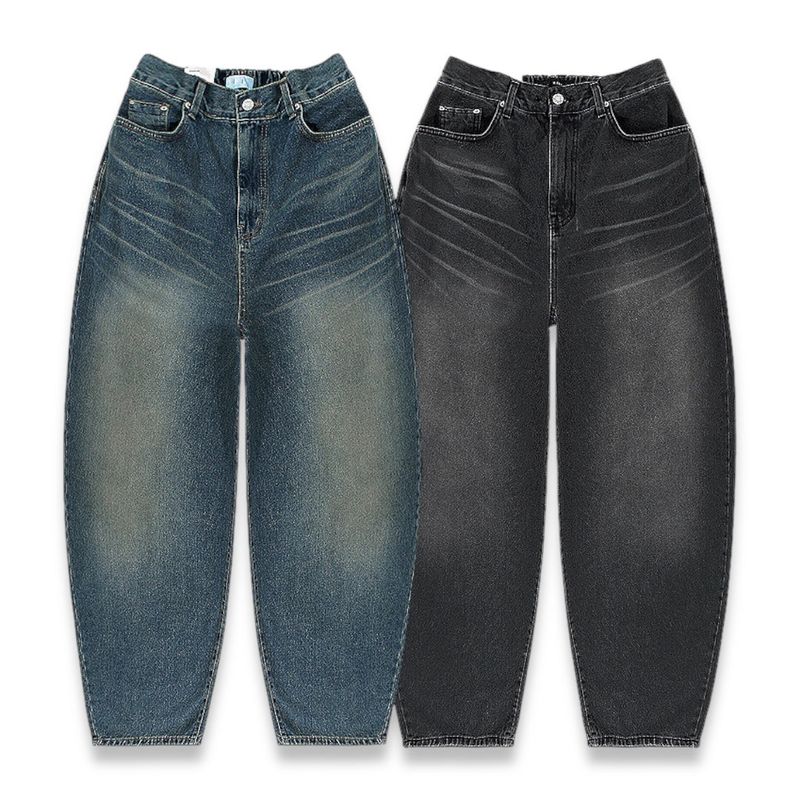 Wide Vintage Denim Balloon Pants