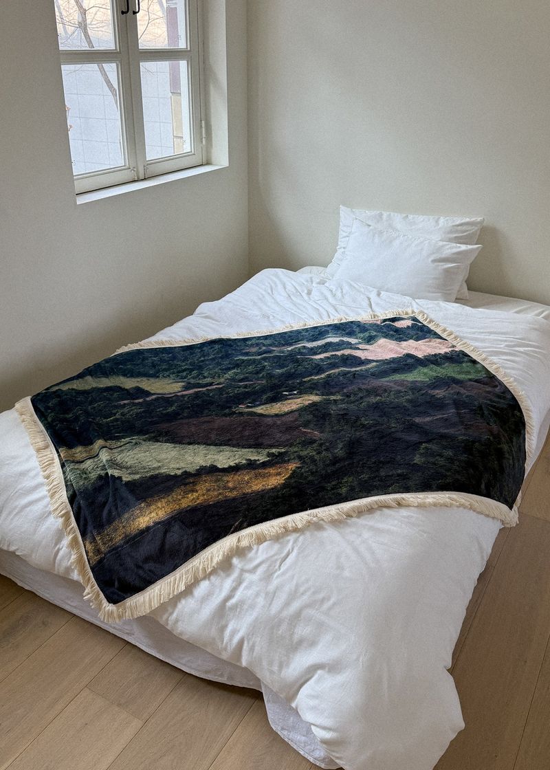 green village tassel blanket