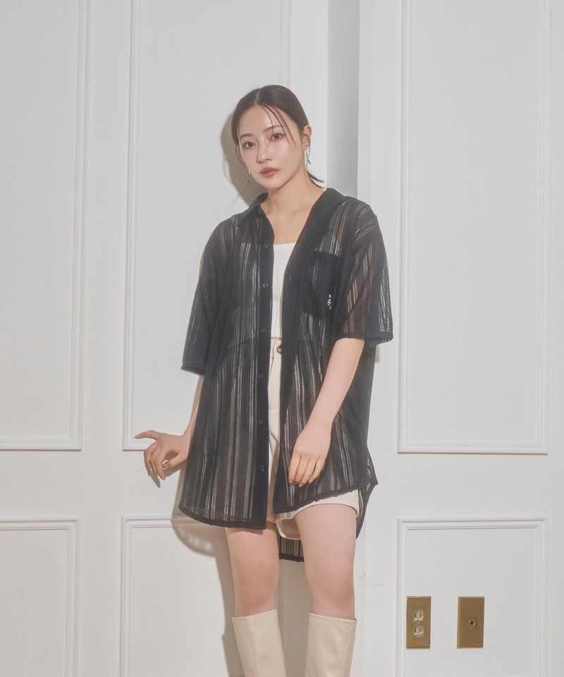ANDGEEBEE（アンジービー）の「UNISEX レースポケットシャツ（Tops）」