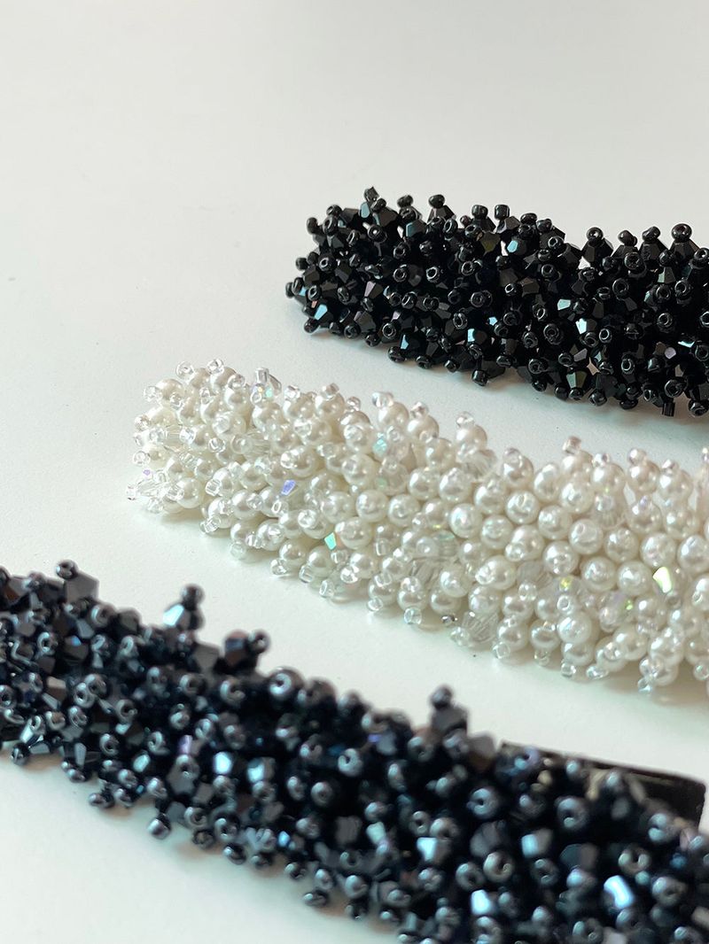 beads hair pin - white