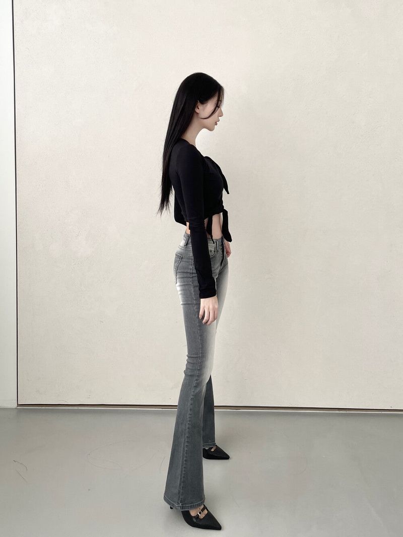 1038. Highlight low span denim boots cut (2color)