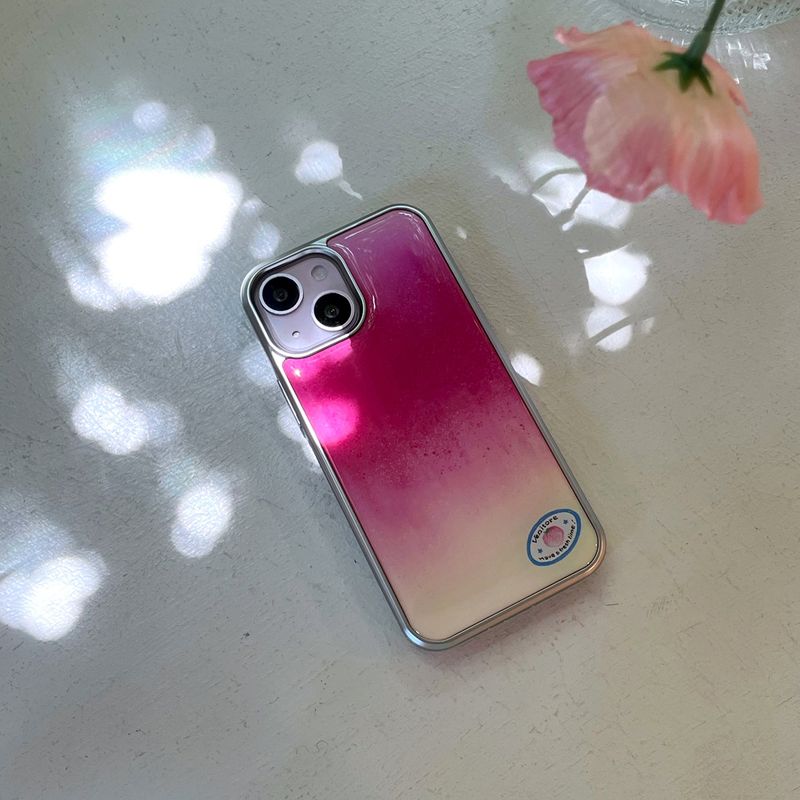 [MADE][Epoxy Silver Bumper Case] Peach Case