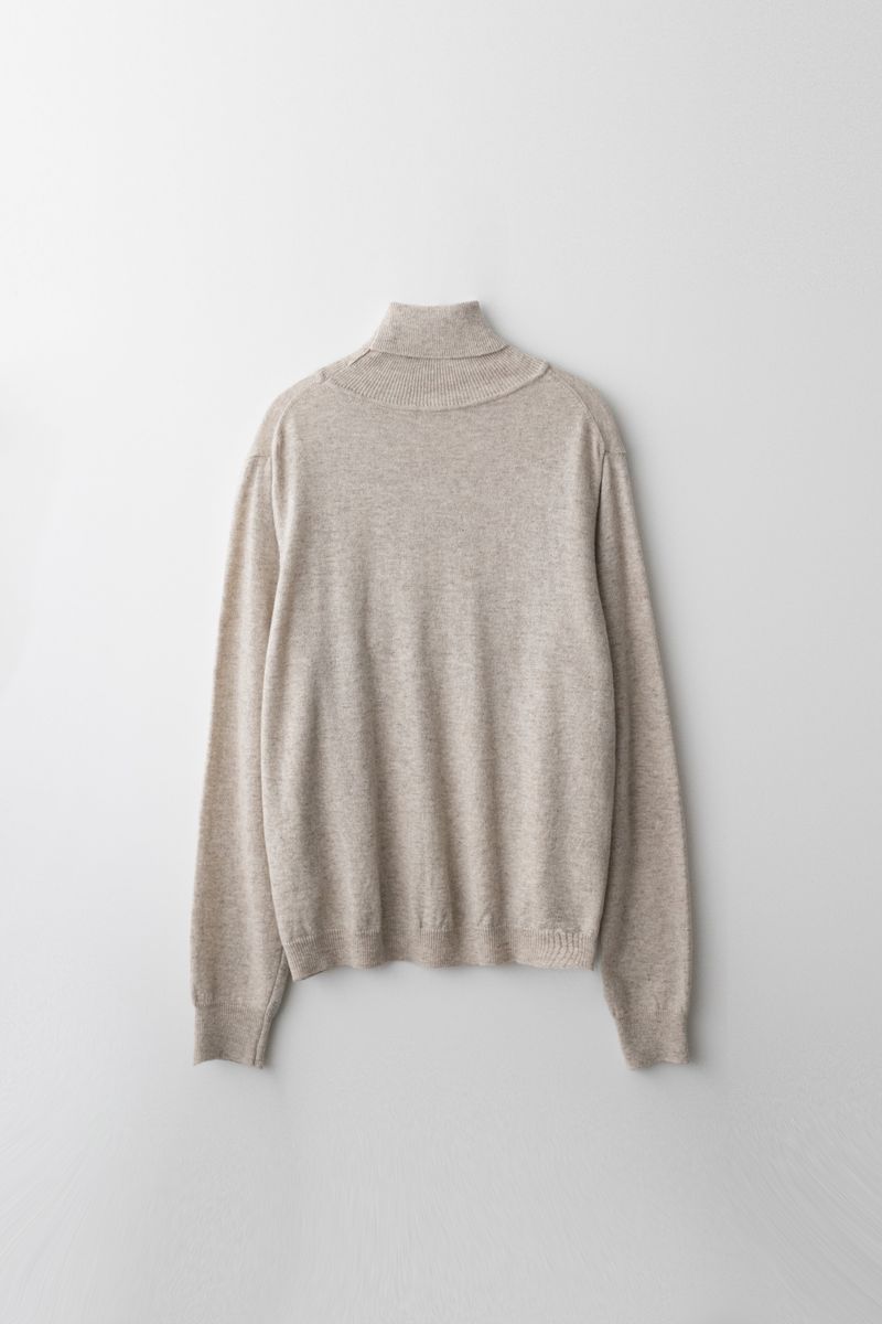 Cashmere turtle neck knit (Beige)