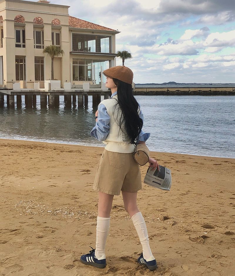[BELLIDE MADE] Benny, cable round knit vest