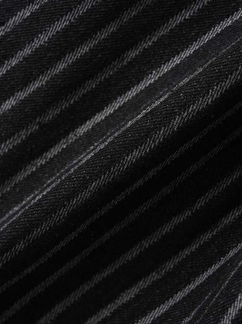 Striped Bermuda Carpenter Denim Wide Pants 2COLOR