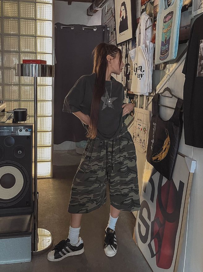 Free Camo Track Bermuda Pants
