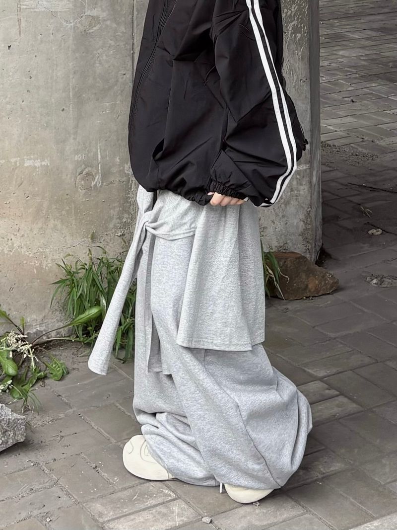 wrap layered balloon sweatpants