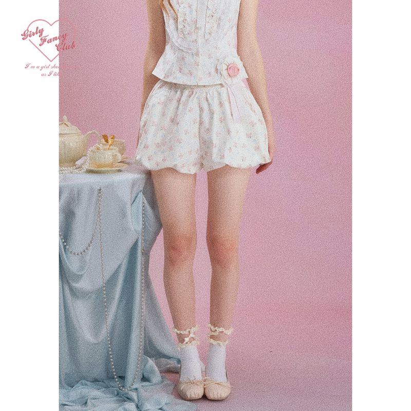 Girly Fancy Club（ガーリーファンシークラブ）の「[GirlyFancyClub] フレンチ スモール フローラル プリント パンツ フォー ガールズ サマー（パンツ）」