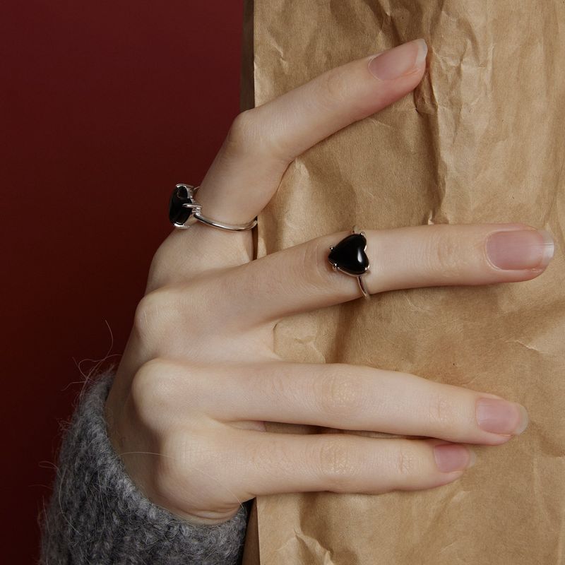 Petite Heart Ring_Black