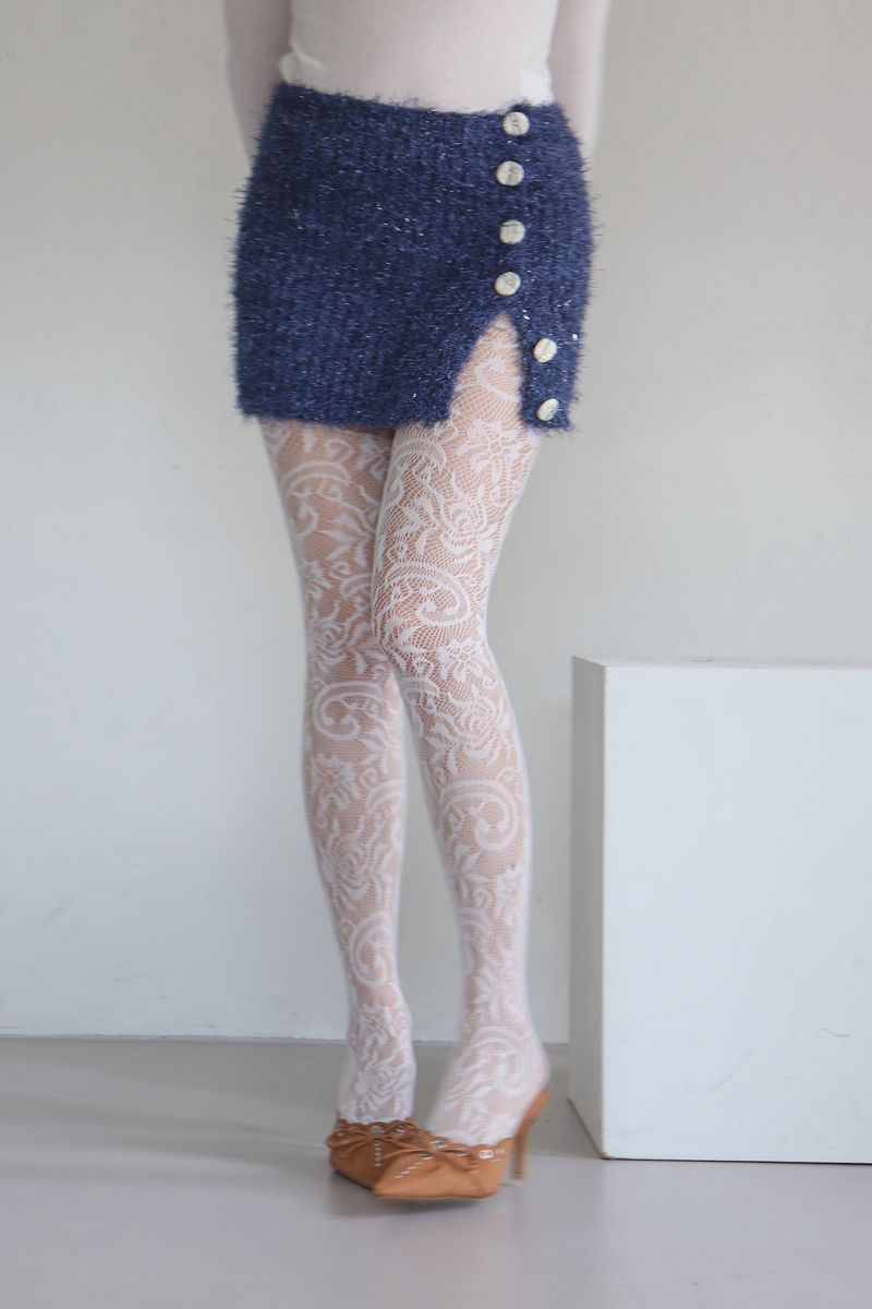 flower lace mesh tights