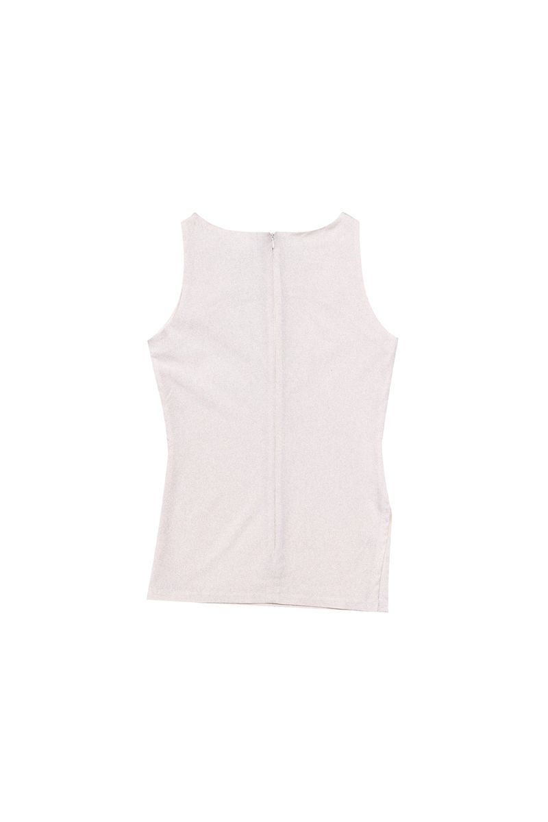 ROSE-SHAPED HEART SLEVELESS #IVORY