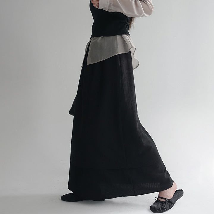 blitti（ブリッティ）の「[Lanek] Banding Wrinkle Flare Long Skirt - 3 Colors（Skirts）」