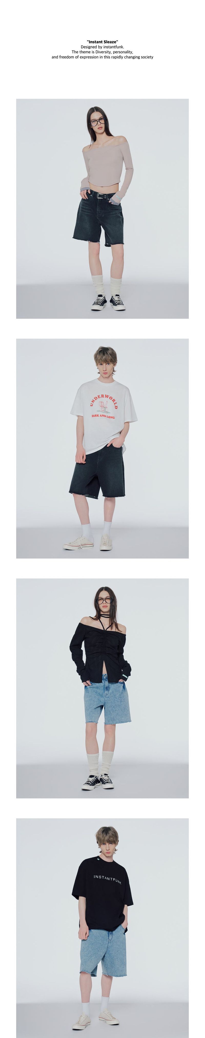 Destroyed denim bermuda shorts