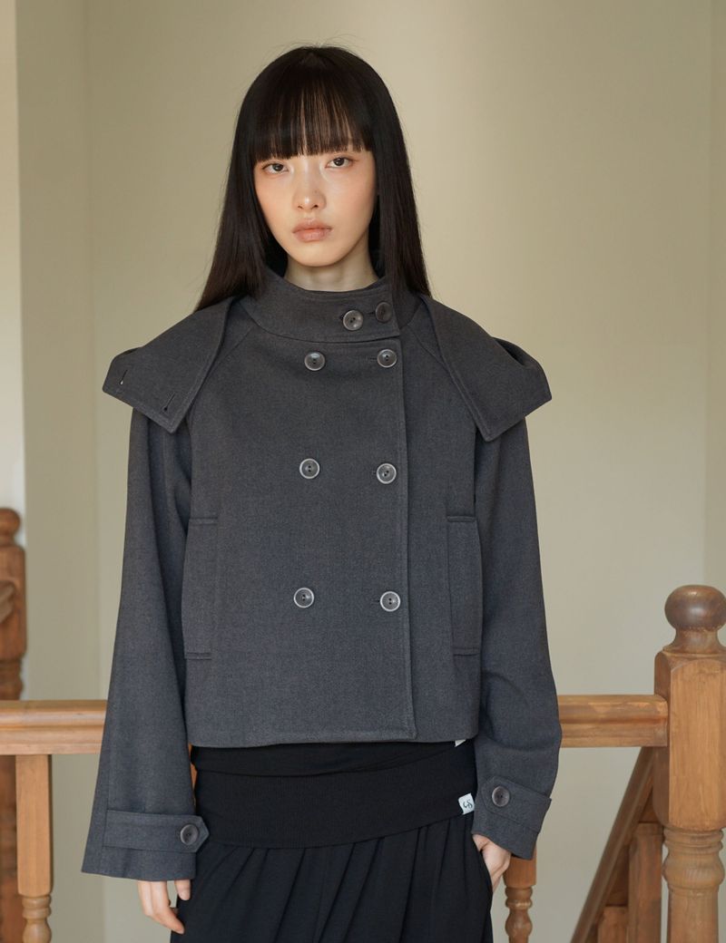 UGLYSHADOW（アグリーシャドウ）の「ソフト フーデッド コート(CHARCOAL)（ジャケット/アウター）」