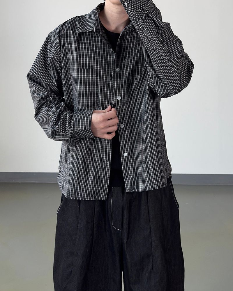 Neric Mini Check Cropped Shirt