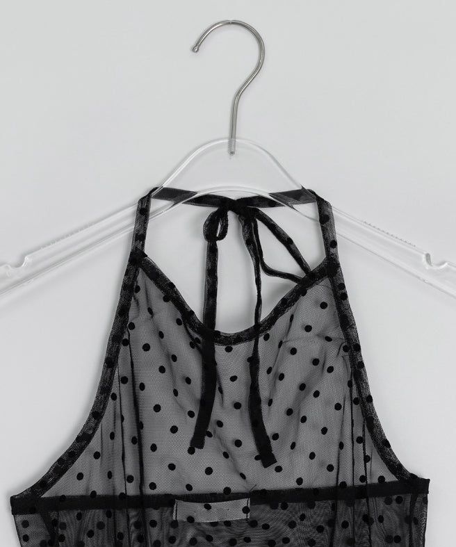 Narvi Dot See-through Halterneck Layered Sleeveless