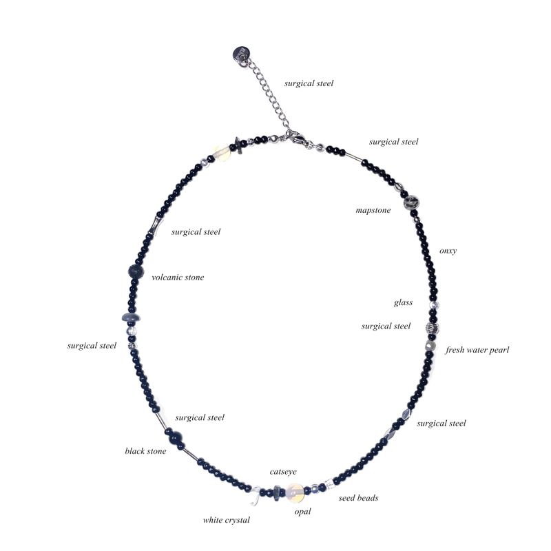 onxy mix gemstone necklace