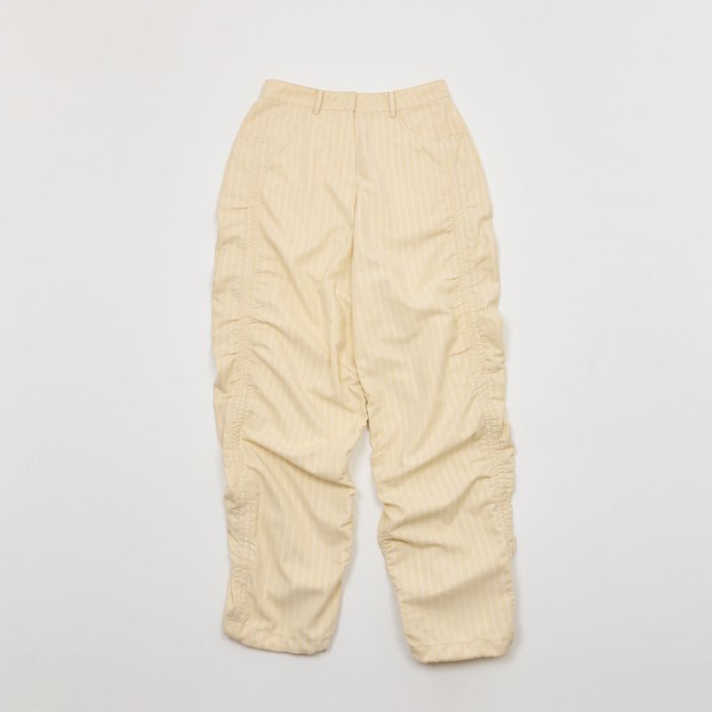 SHIRRING LONG PANTS CREAM