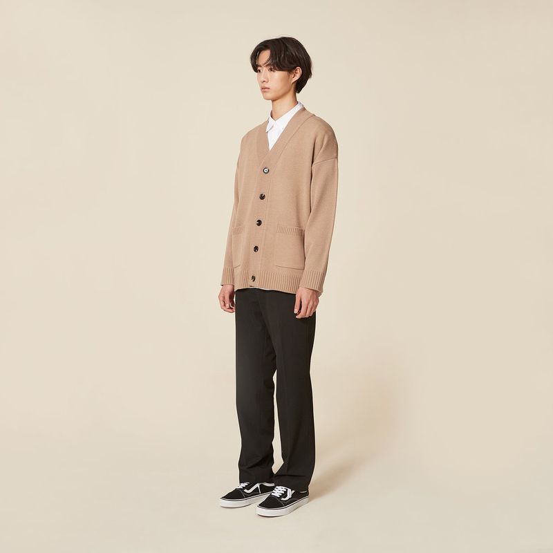 BASIC KNIT CARDIGAN_MOCHA