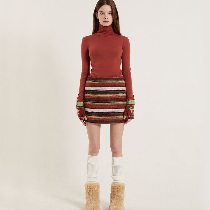 PINK PINEAPPLE（ピンクパイナップル）の「INDI STRIPE MINI SKIRT（Skirts）」