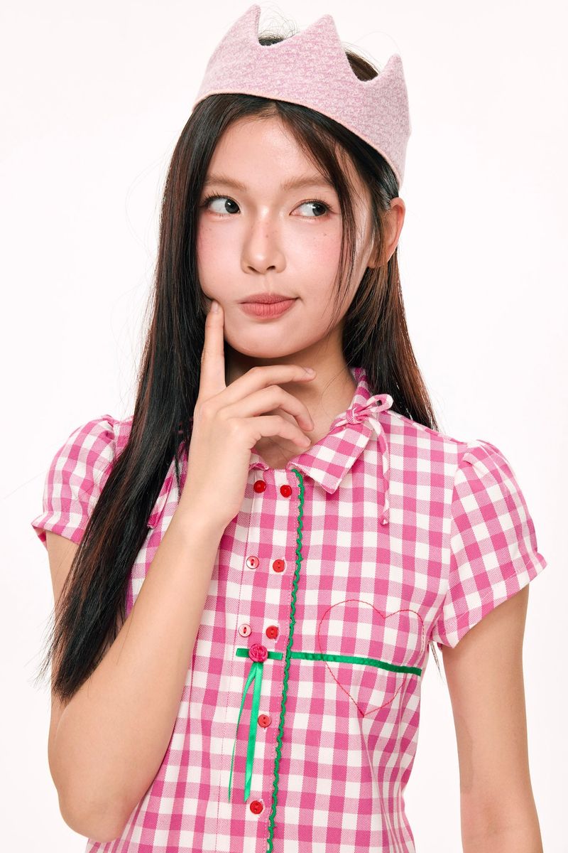 Lub-Dub Button Up Baby Shirt (Pink)