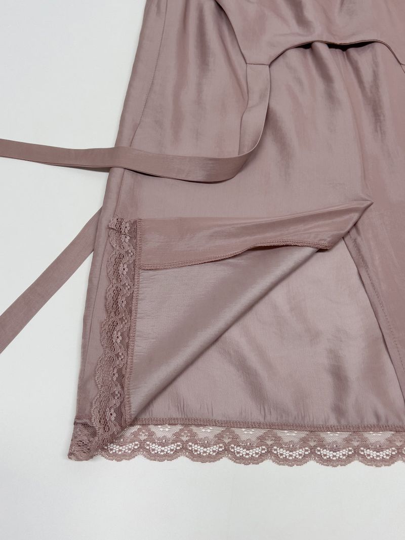 Fold Satin Lace Skirt