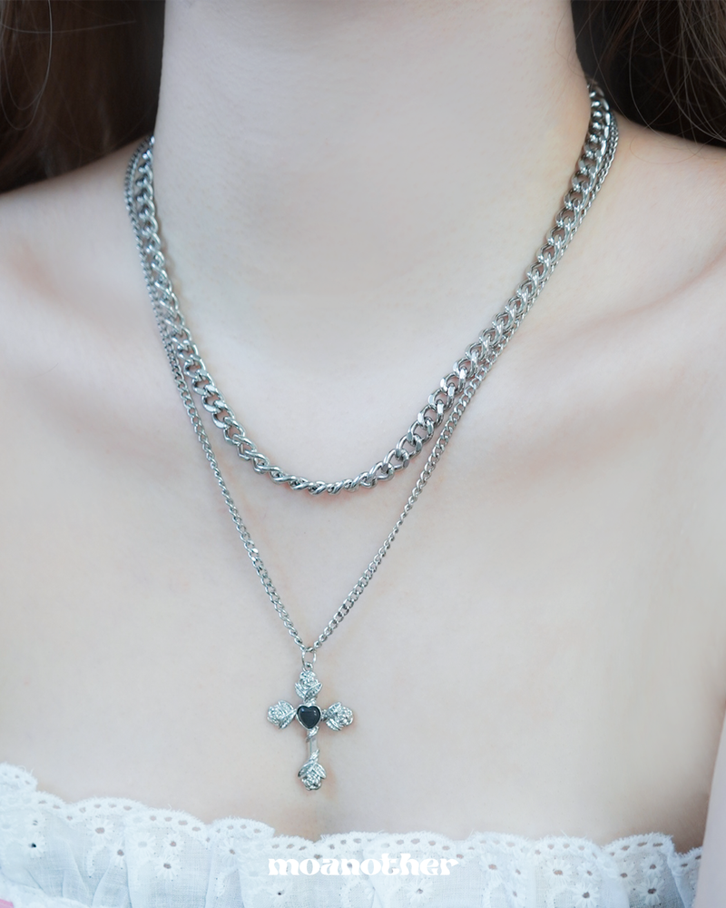 moanother（モノアザー）の「[S.Steel] ローズクロスレイヤードネックレス（アクセサリー）」
