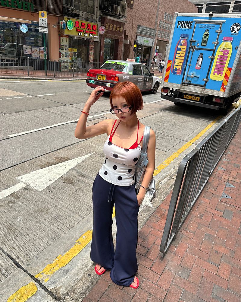 Delight-J（ディライトジェイ）の「Red colored royal dot sleeveless shirt（Tops）」