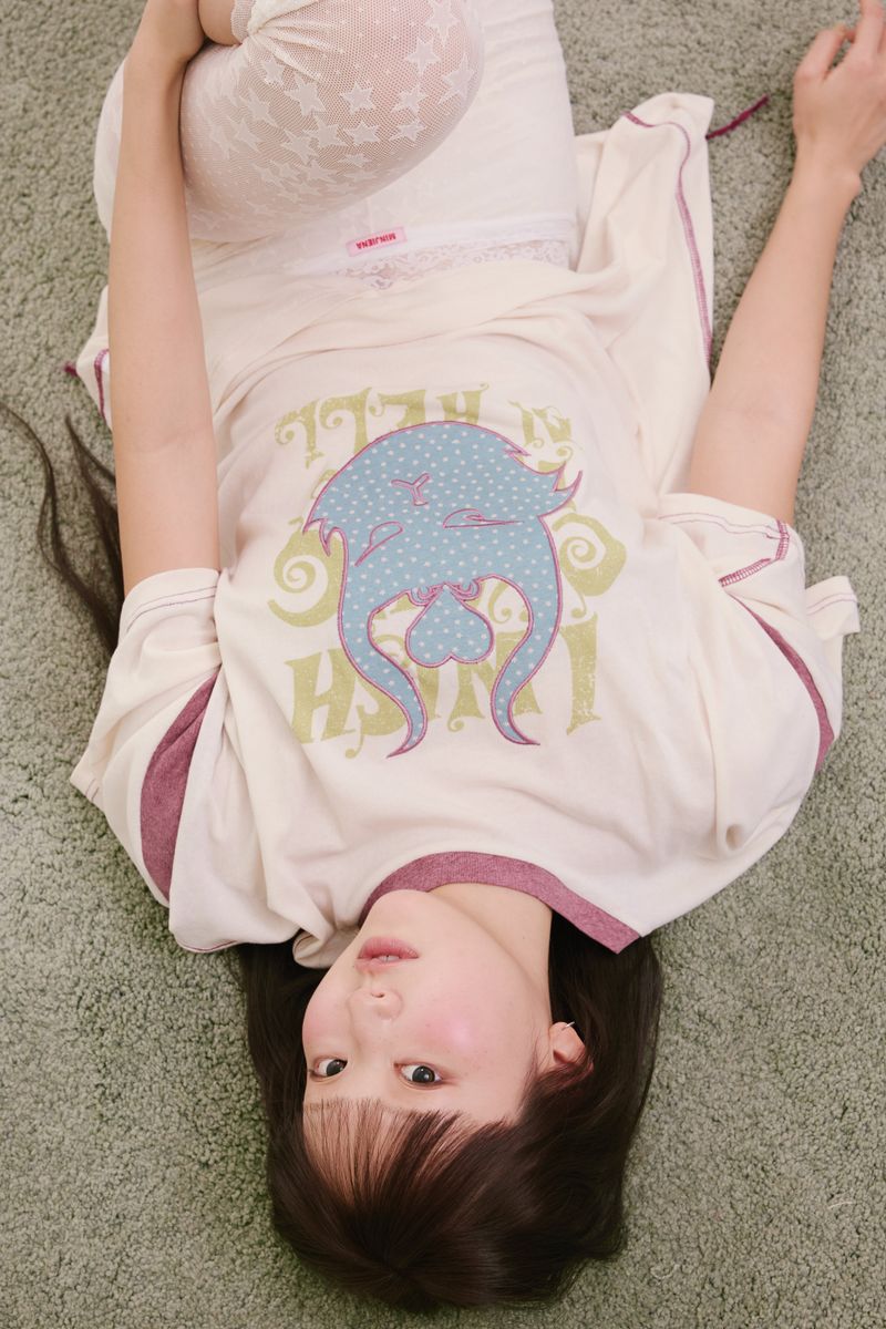 star mesh leggings cream