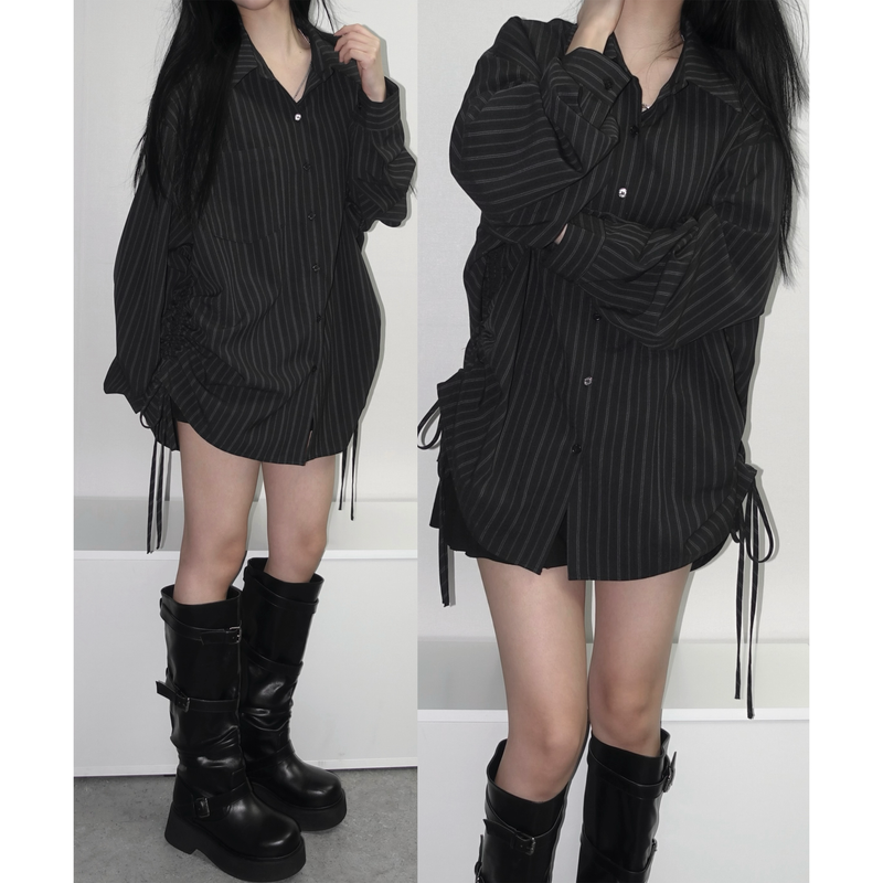 [MADE] Soft Breeze Shirring Slit Shirt