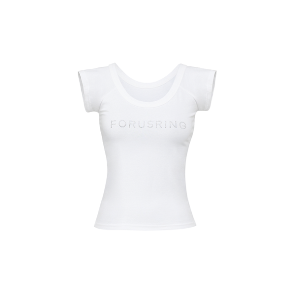 Forusring（フォーラスリング）の「B.JEWEL LOGO TEE [WHITE]（Tops）」