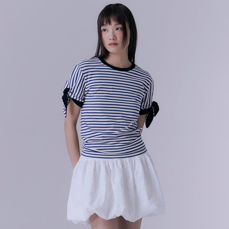 Stripe knot t-shirt (COBALT BLUE)