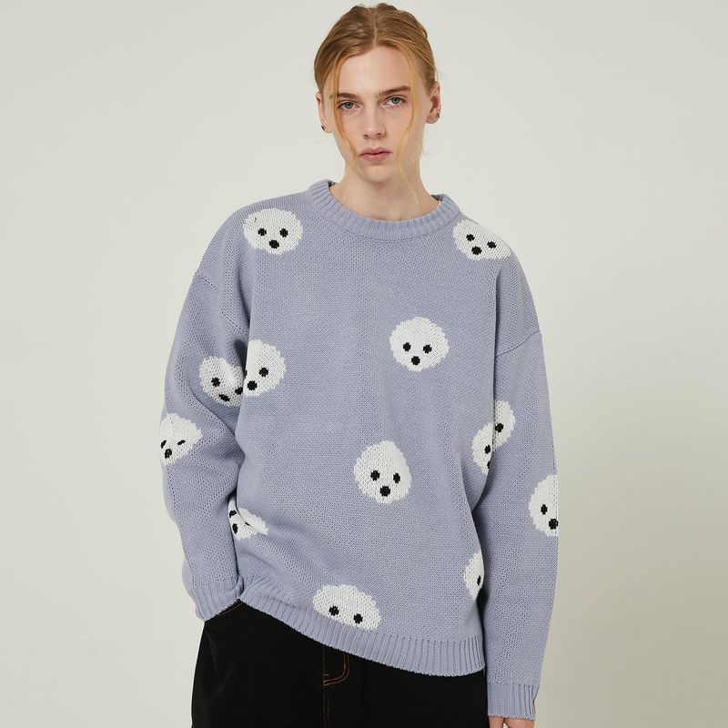 Maltese pixel allover graphic knit
