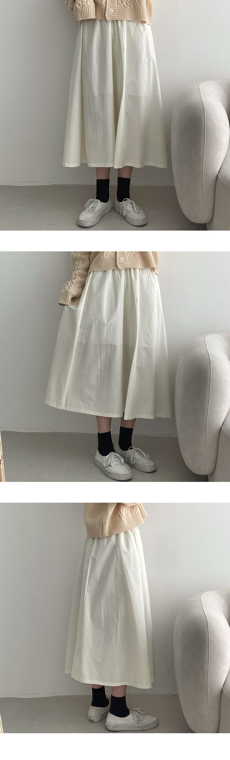 banding flare skirt