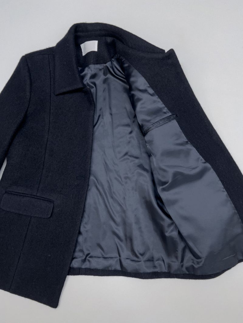 [wool95%] Sander Collar Wool Half Coat