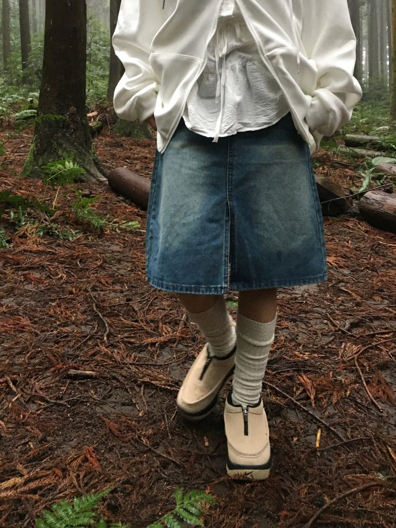 RITCORE(リットコア)の「Cat's Slit Washed Denim Skirt (3c)(Skirts)」