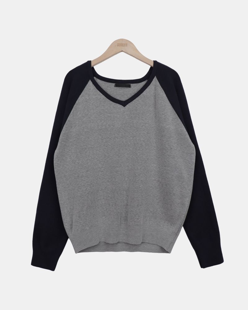 Koi V-Neck Raglan Long-Sleeve Knit