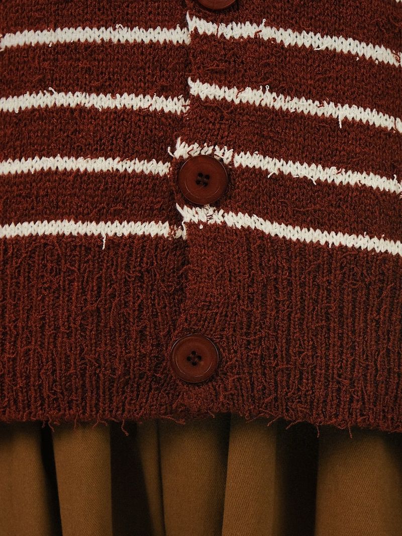 CU Crop Stripe Knit Cardigan