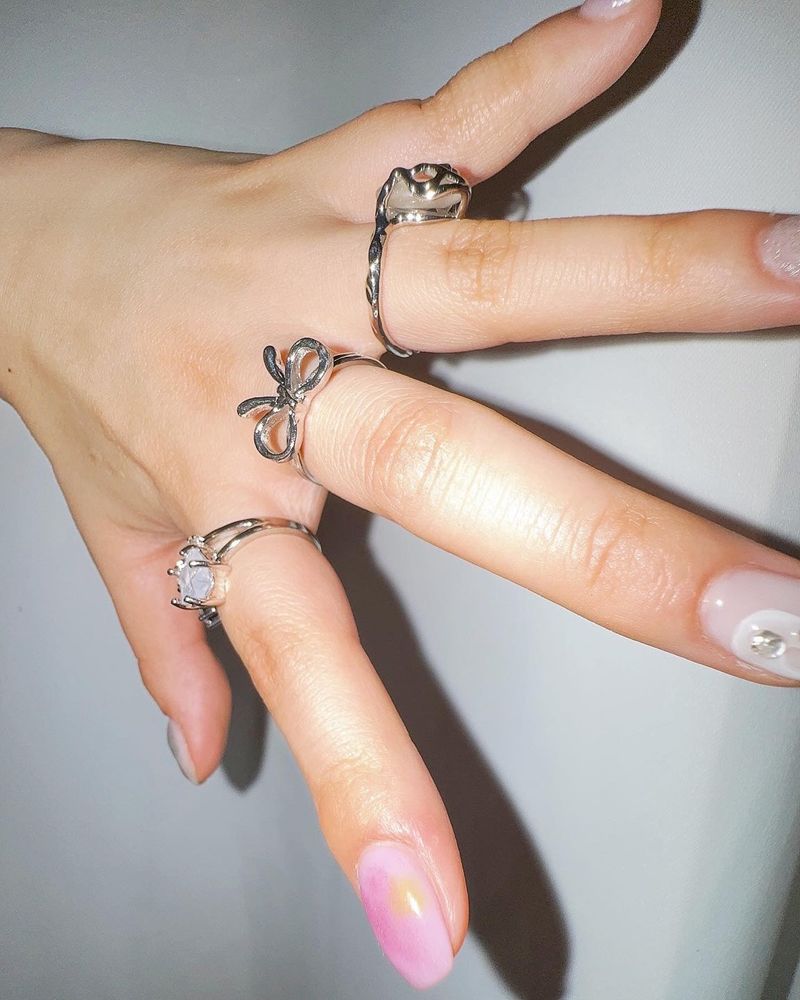 [YENA] Silver vintage ribbon ring