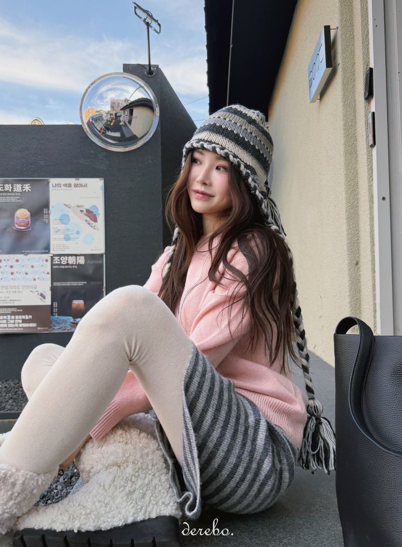 handmade stripe knit hat
