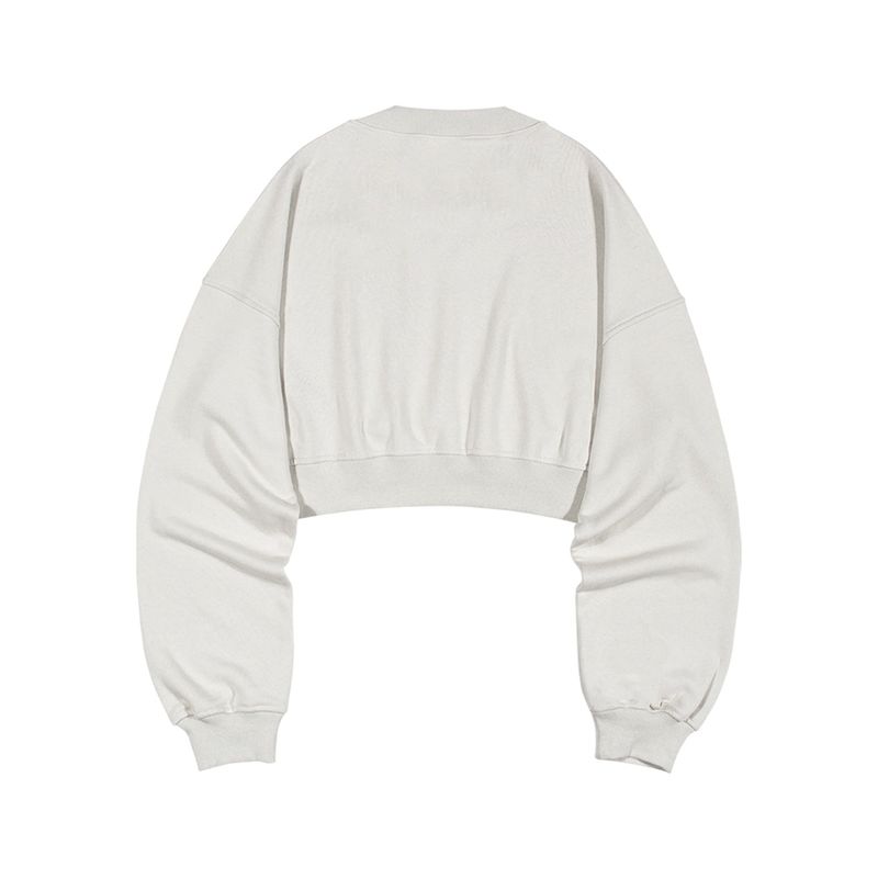 V-NECK CROP SWEATSHIR (Ivory)