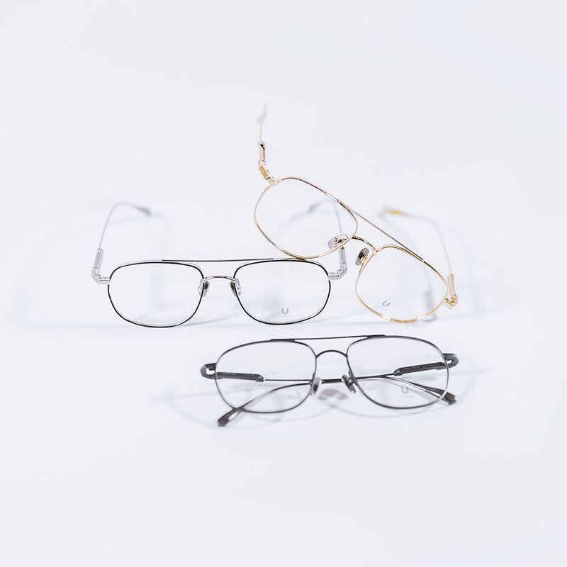 Knouun Square titanium glasses CODE. 102. G Silver