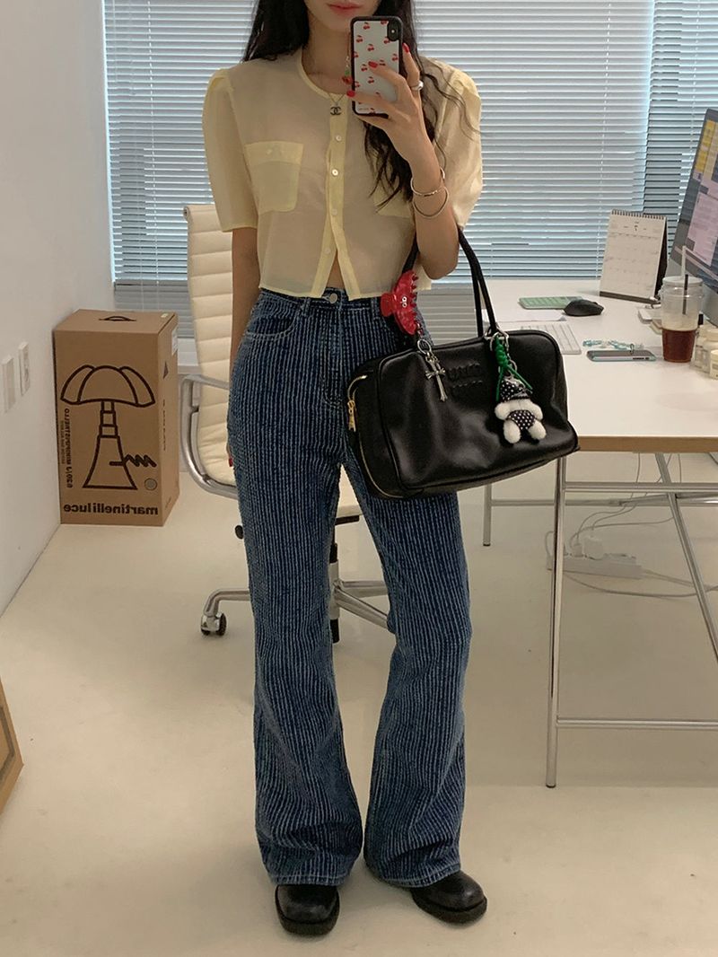 [MADE] ERT SEE-THROUGH PUFF BLOUSE