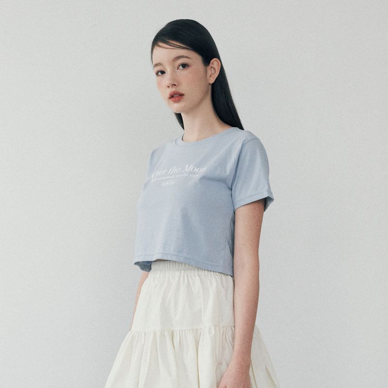 Moon Crop T-shirt - SKY BLUE