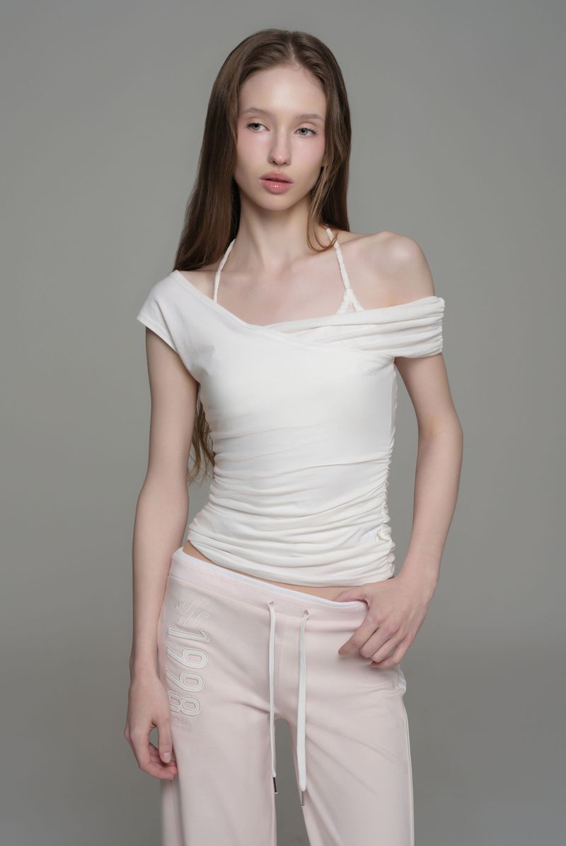 Soft blend layered top, White