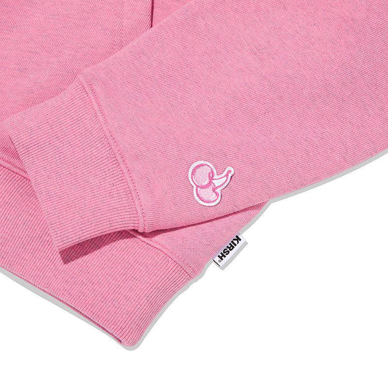 CHERRY ARCH LOGO CROP HOODIE [PINK]